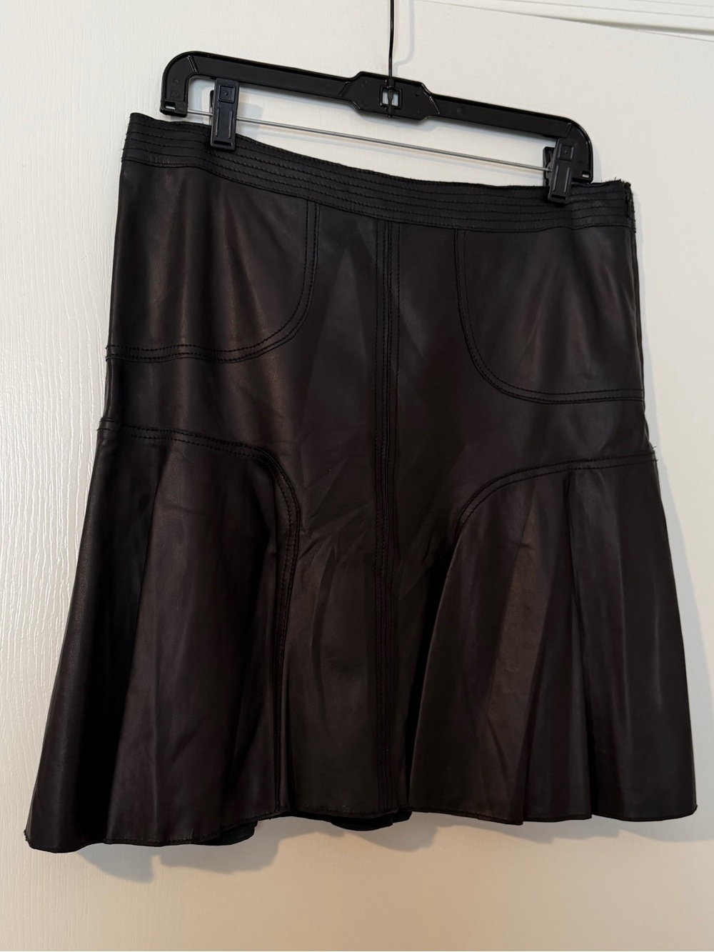 Halogen Black Genuine Leather Skirt